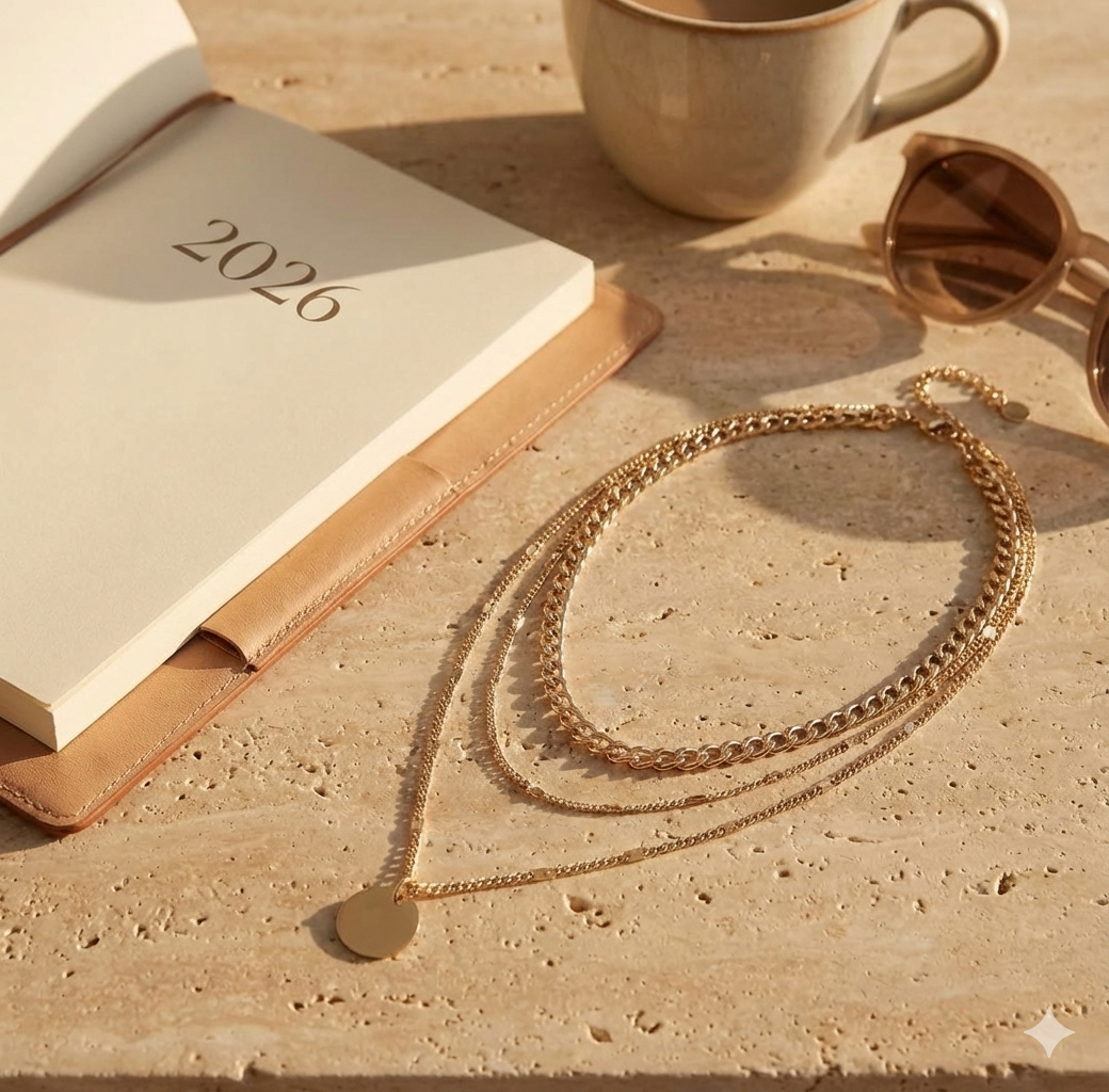 Трендове потрійне кольє-ланцюжок з підвіскою-монетою (колір золото)