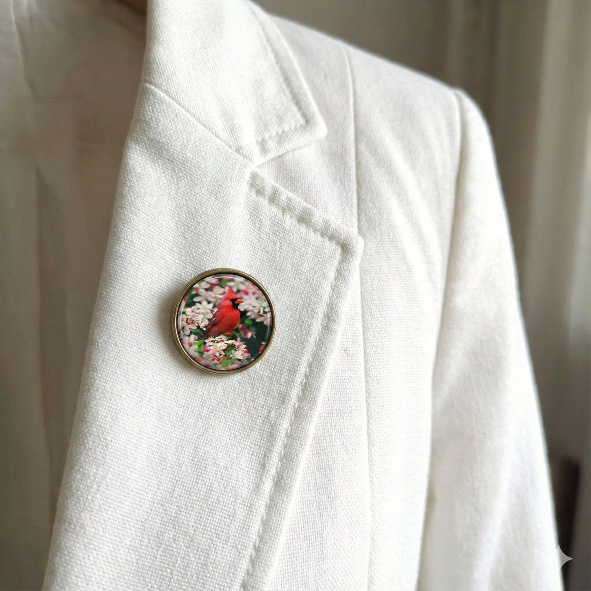 Брошка "Червоний Кардинал"
