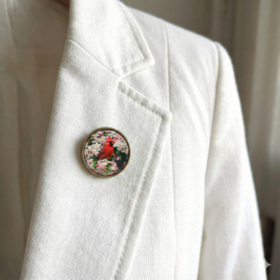 Брошка "Червоний Кардинал"