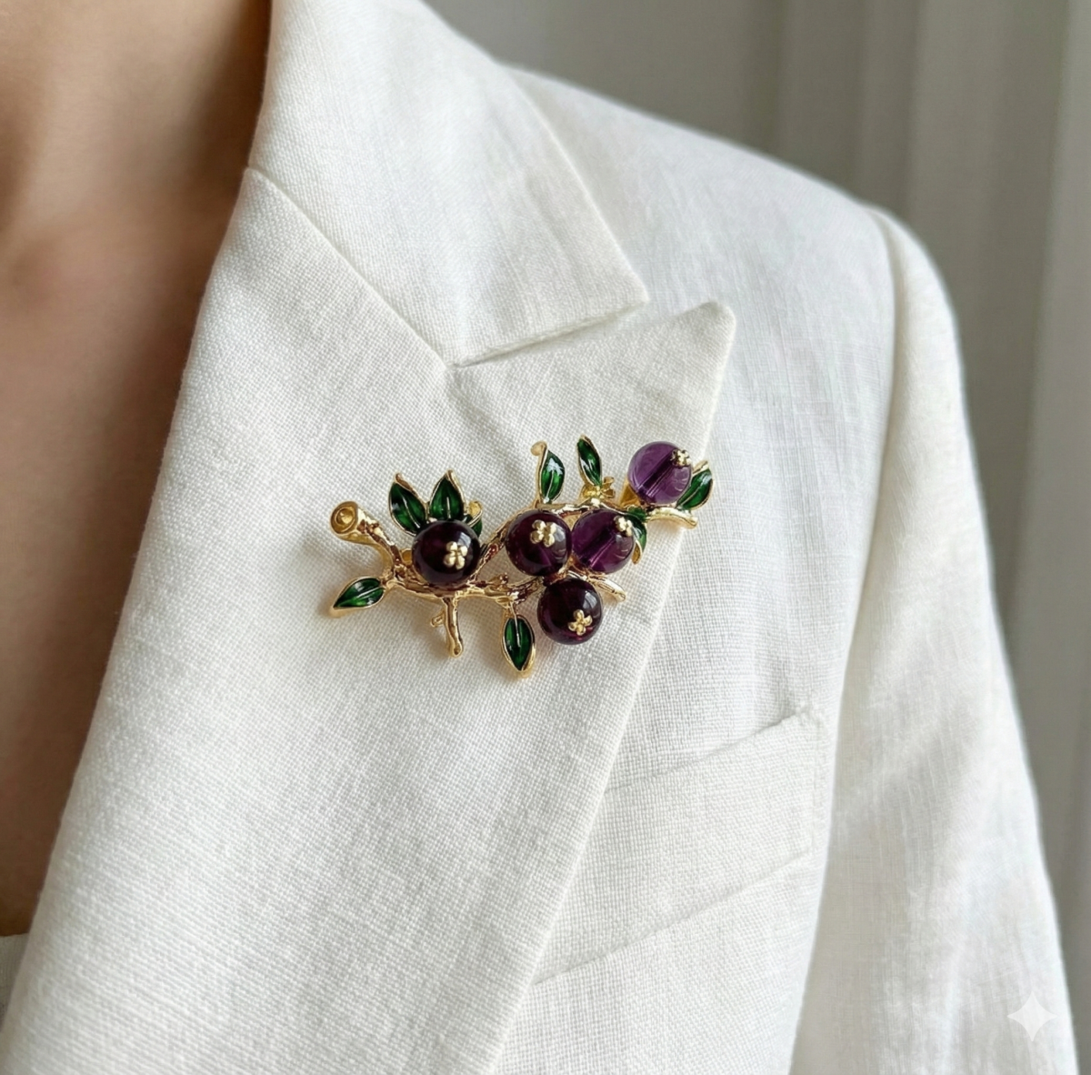 Брошка "Лісова Гілка" з ягодами