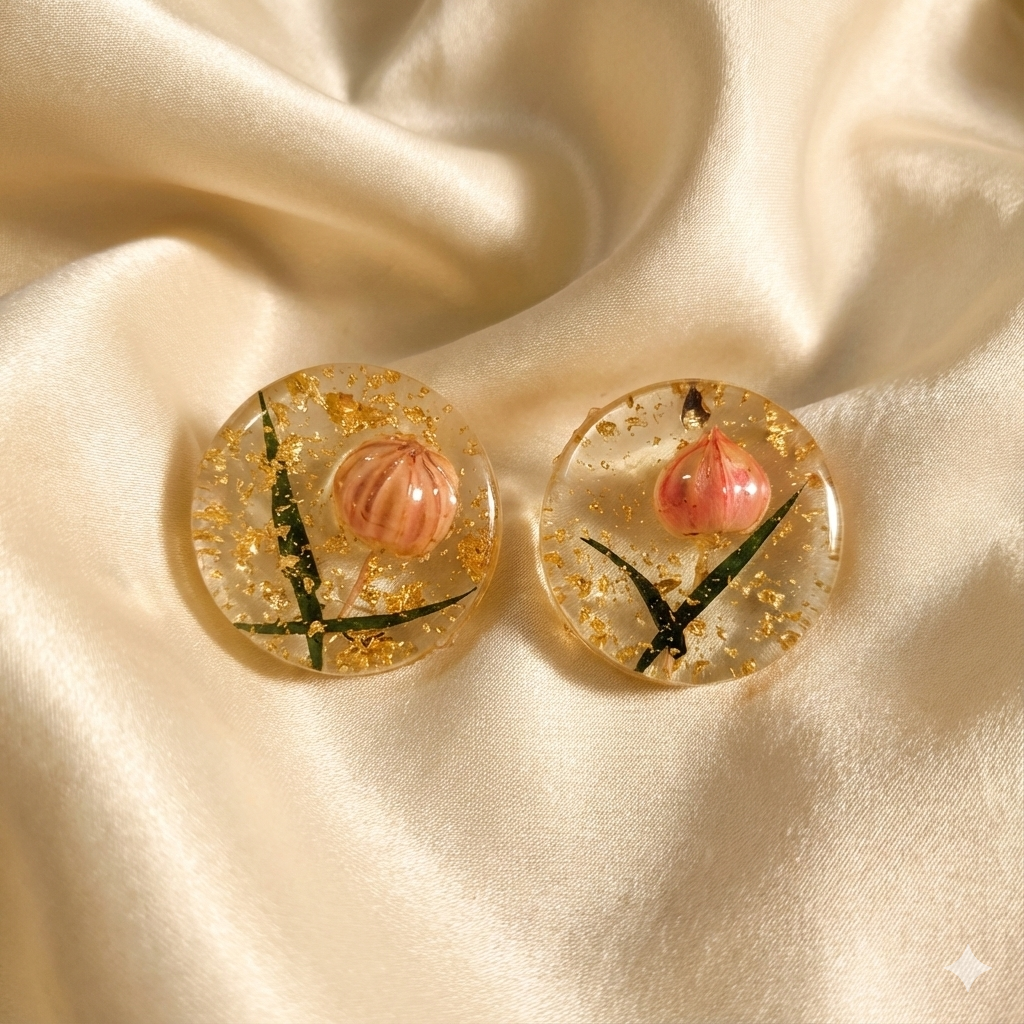 Сережки з сухоцвітами "Подих Весни"