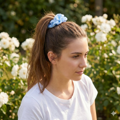 Об'ємна шовковиста резинка-скранч «Ніжний Сатин» (кольори в асортименті)