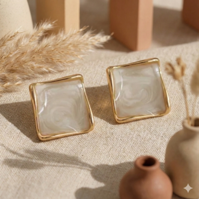 Стильні квадратні пусети з вставками