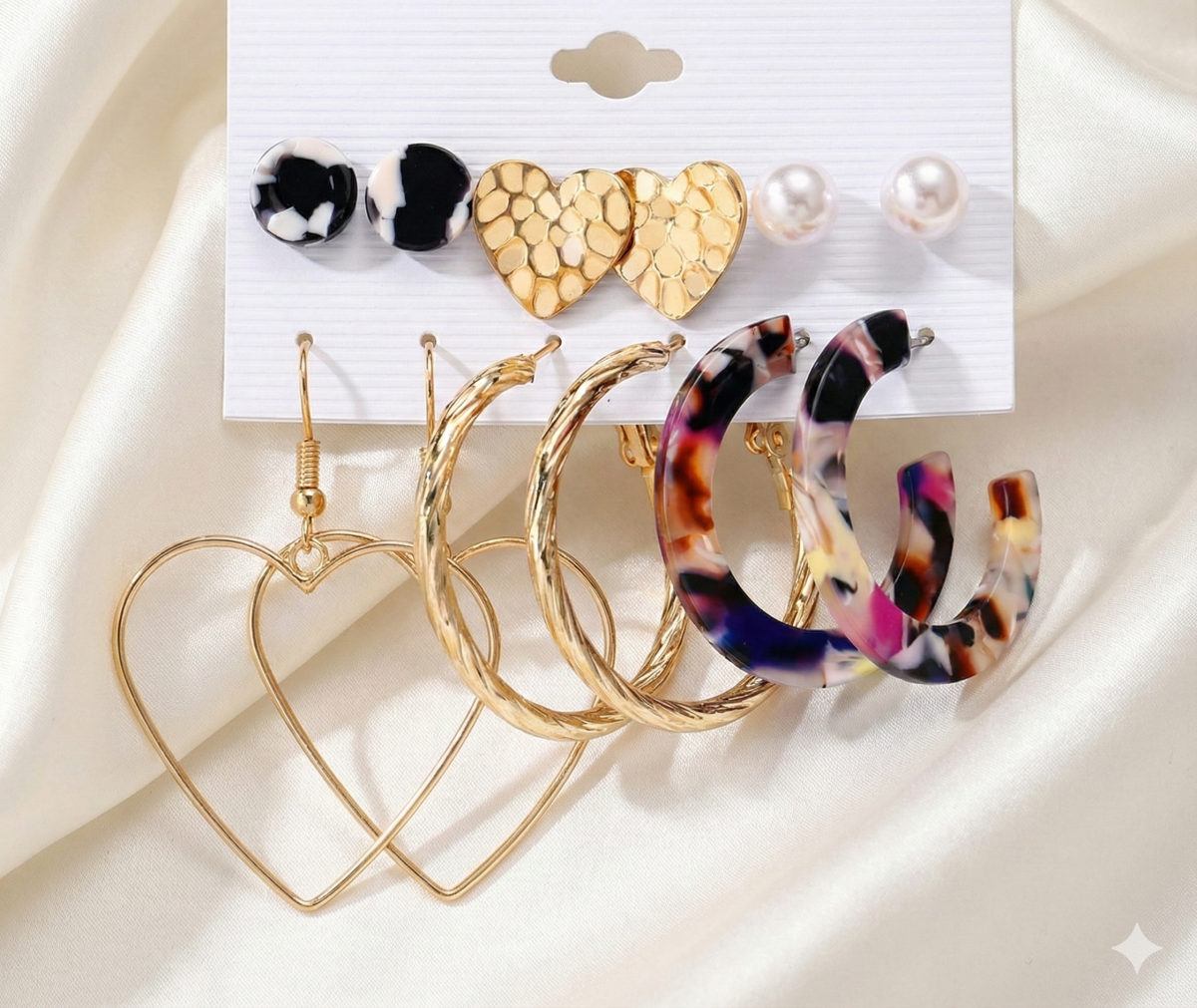 Набір сережок 6 пар "Романтика"