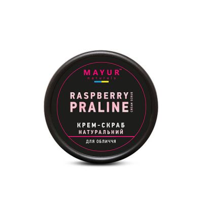 Натуральний крем-скраб для обличчя "Малинове праліне", 50 мл