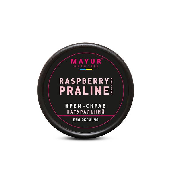 Натуральний крем-скраб для обличчя "Малинове праліне", 50 мл