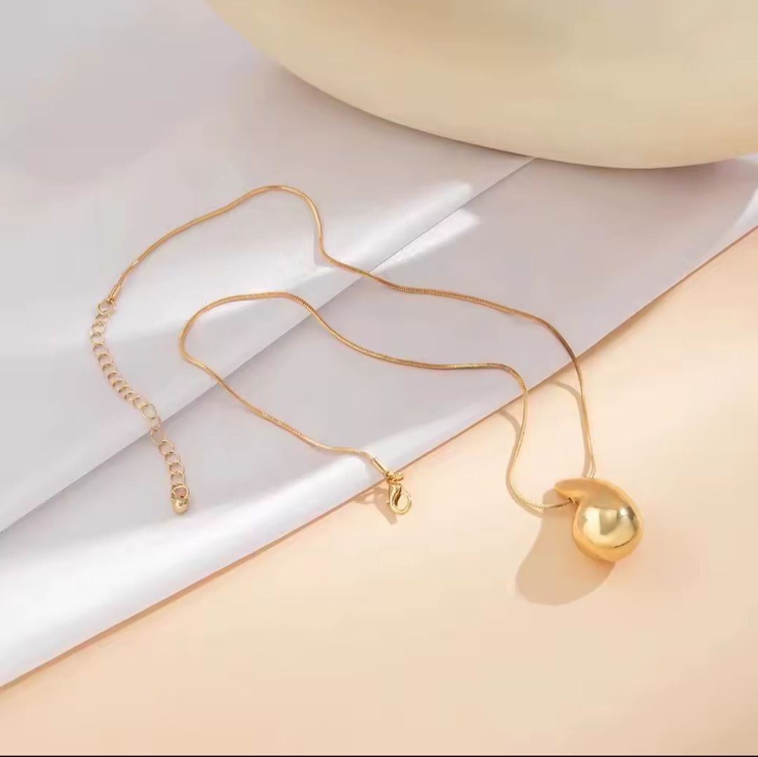 Підвіска на шию "Золота Крапля" на ланцюжку снейк