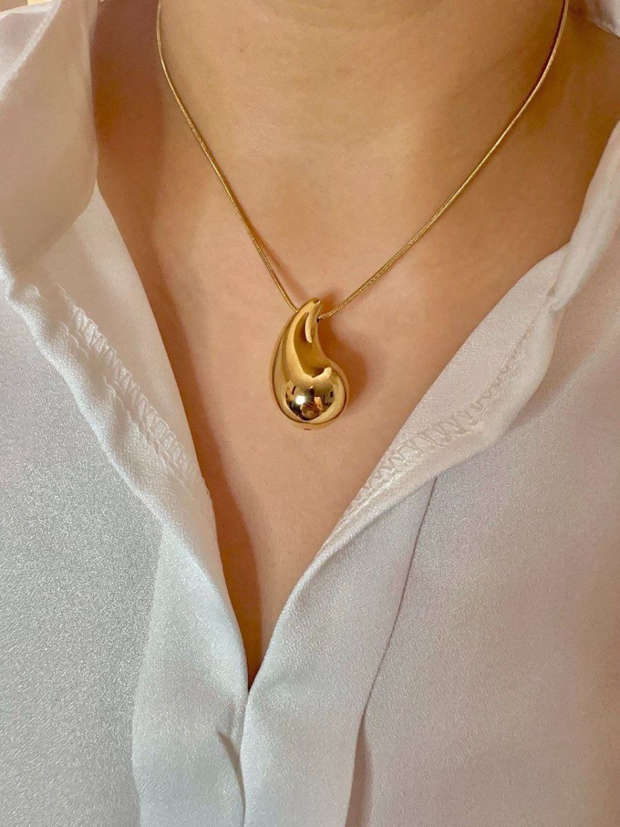 Підвіска на шию "Золота Крапля" на ланцюжку снейк