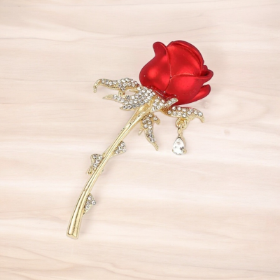 Брошка Червона троянда