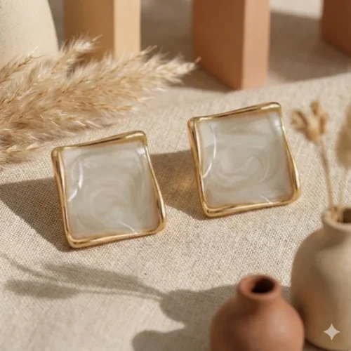 Стильні квадратні пусети з вставками