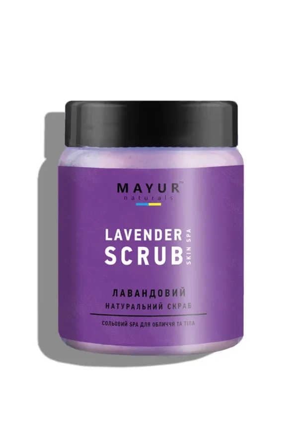 mayur-solianyi-skrab-oblychchia-tilo-lavanda-250g Натуральний соляний скраб Mayur для обличчя і тіла Лаванда, 250 г