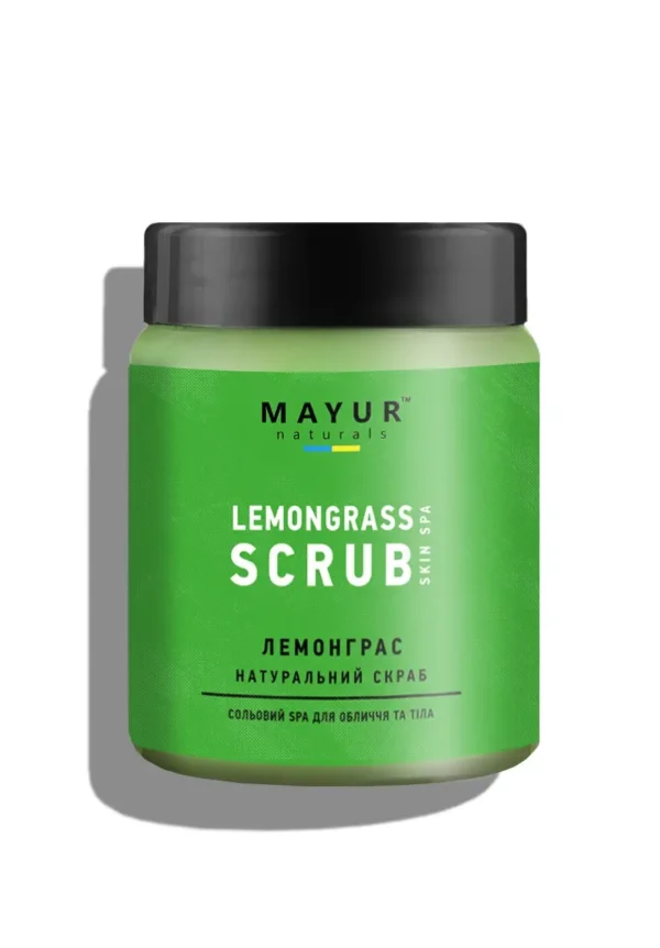 mayur-solianyi-skrab-oblychchia-tilo-lemongras-250g Натуральний соляний скраб Mayur для обличчя і тіла Лемонграс, 250 г