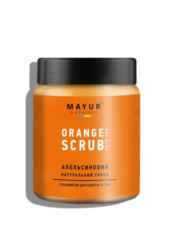 mayur-solianyi-skrab-tilo-apelsyn-250ml-1 Натуральний соляний скраб для тіла Mayur Апельсин — свіжість і тонус, 250 мл